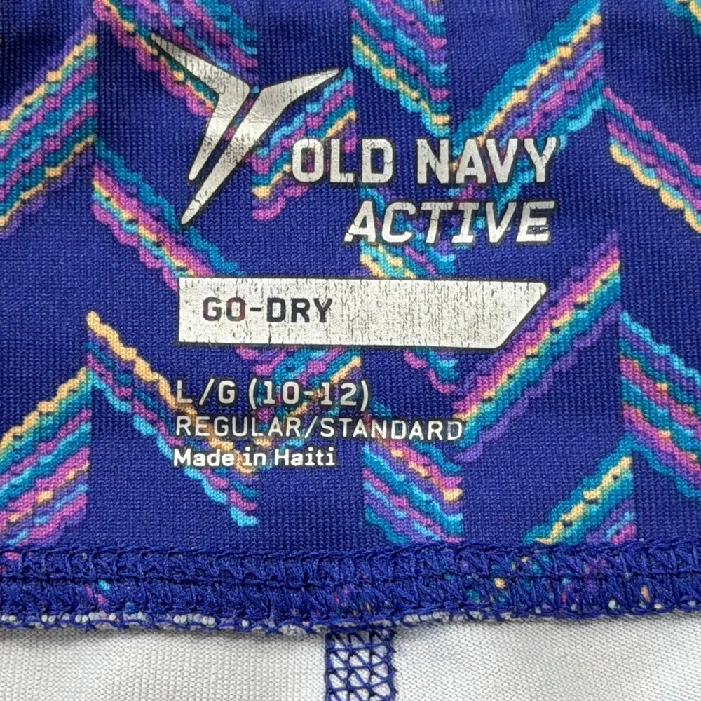 Old Navy Active Leggings Girls L‎ 10-12 Purple Chevron Go-Dry Good Condition